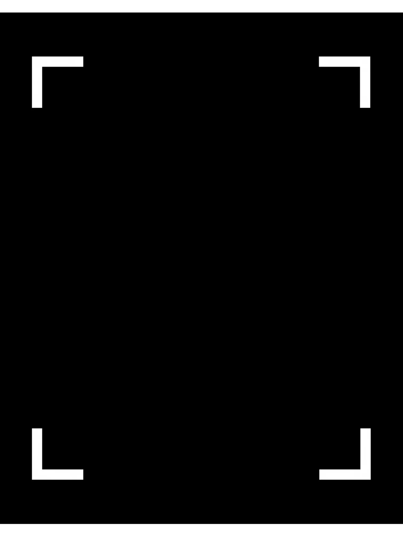 A black rectangle resembling a camera viewfinder